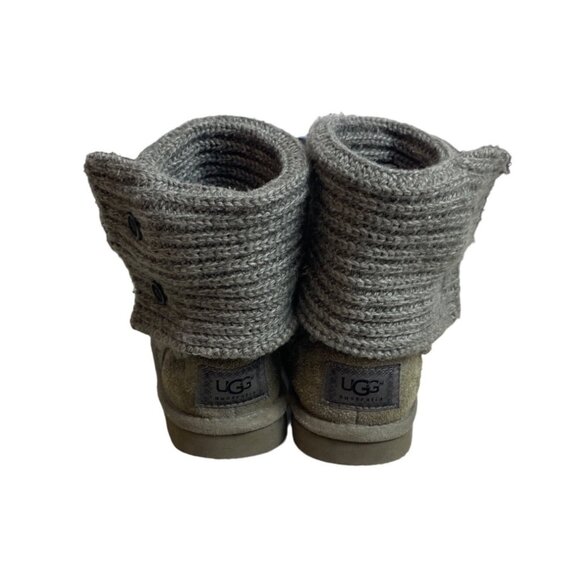 Ugg Youth Kids Girl Grey Wool Convertible Winter Boots Sz 1 - Picture 5 of 10